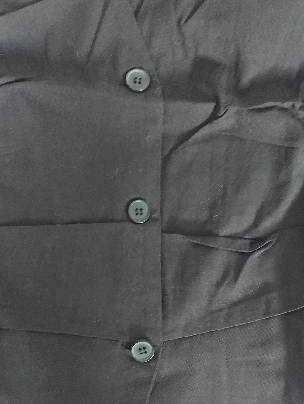 NWT Cotton-blend V-neck Solid Black Button Vest Size Large - Picture 6 of 6